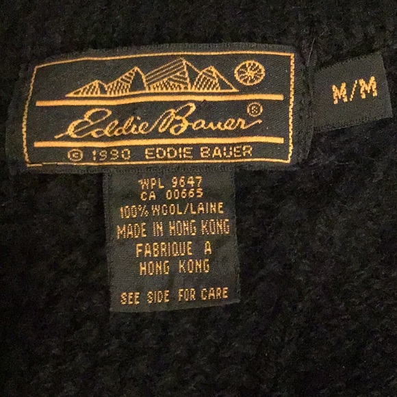 EDDIE BAUER women’s heavy wool sweater, VNeck, M/M black - Picture 9 of 11